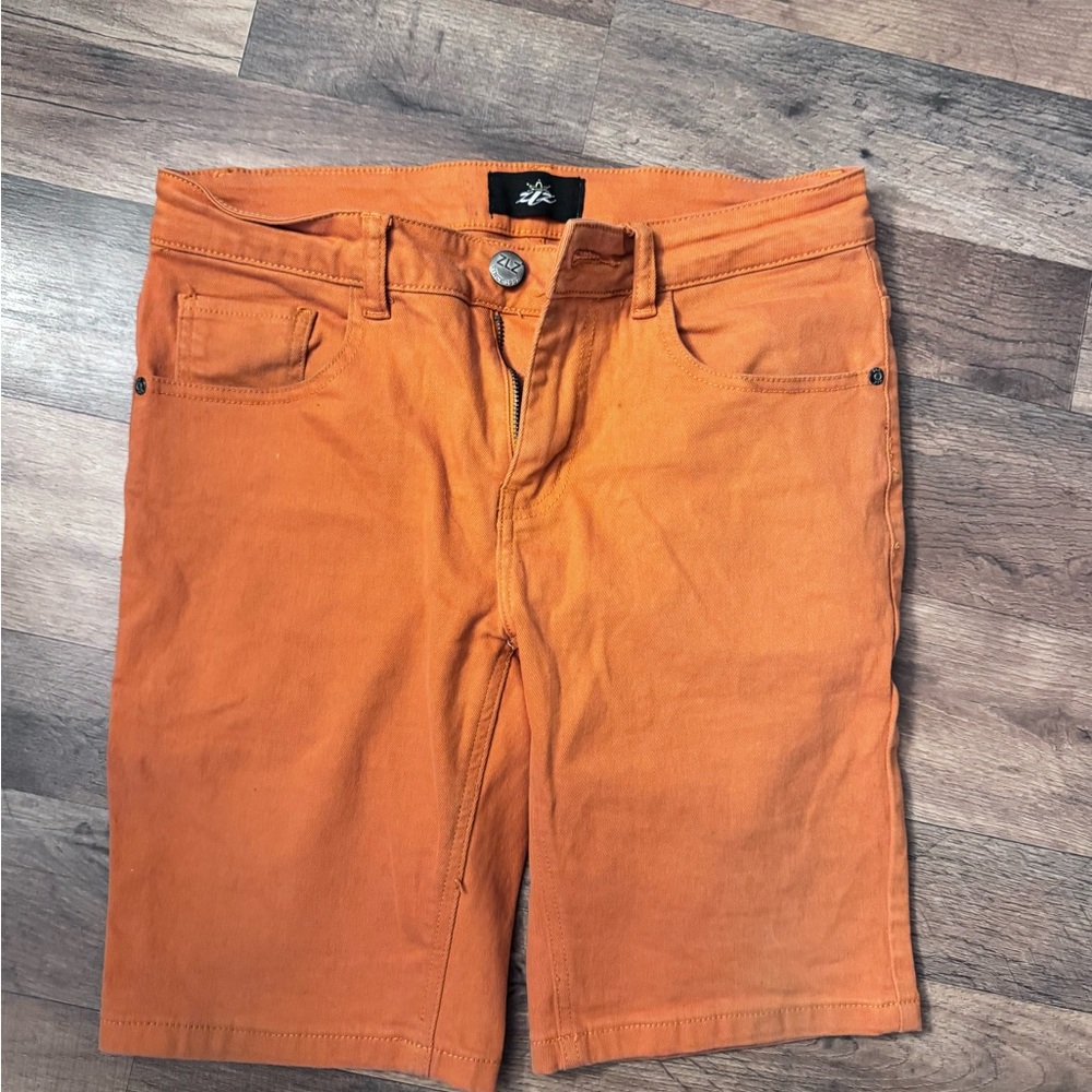 Men's Orange Jean Shorts